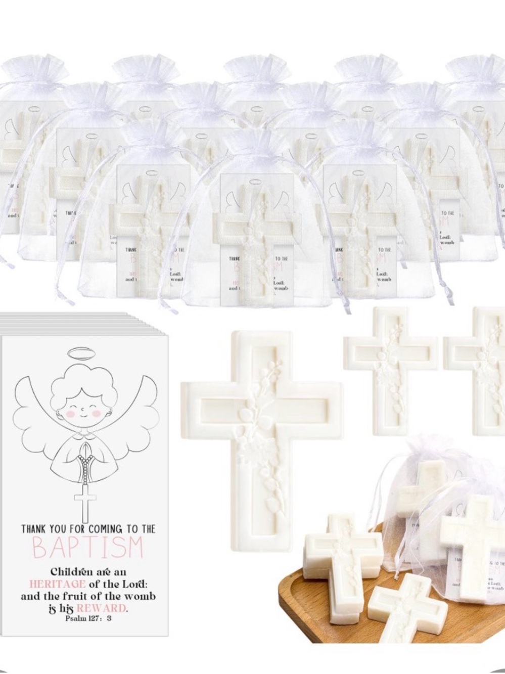 Baptism christening communion birthday gift soap set of 50